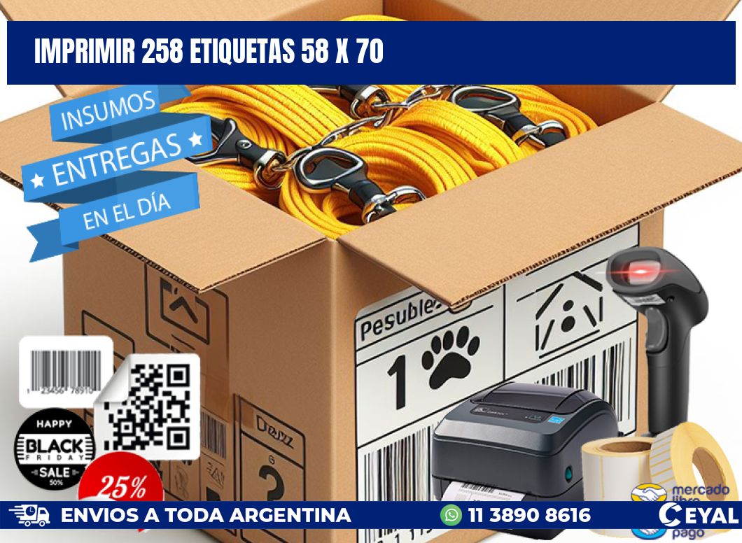 IMPRIMIR 258 ETIQUETAS 58 x 70