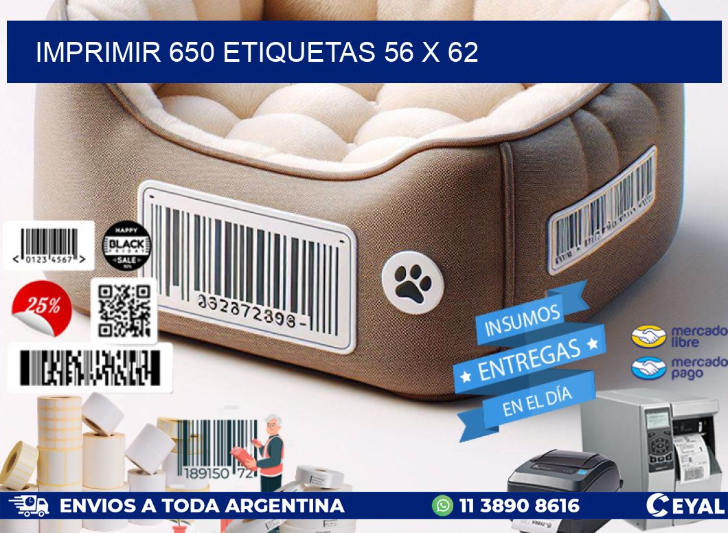 IMPRIMIR 650 ETIQUETAS 56 x 62