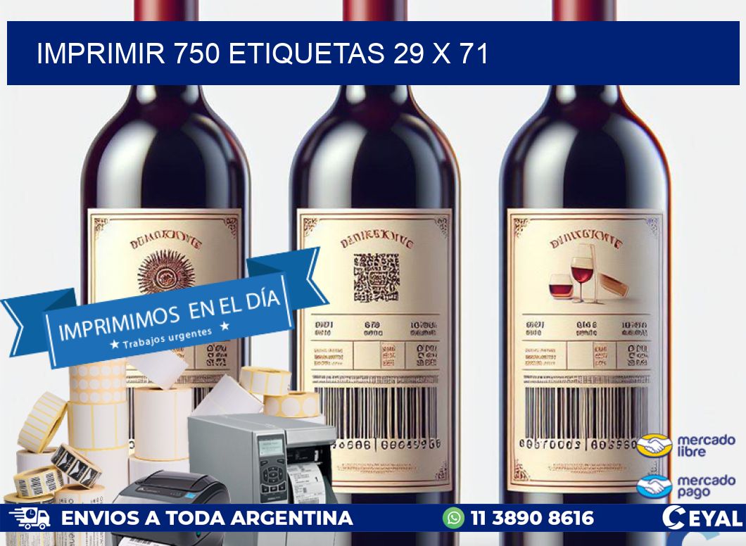 IMPRIMIR 750 ETIQUETAS 29 x 71
