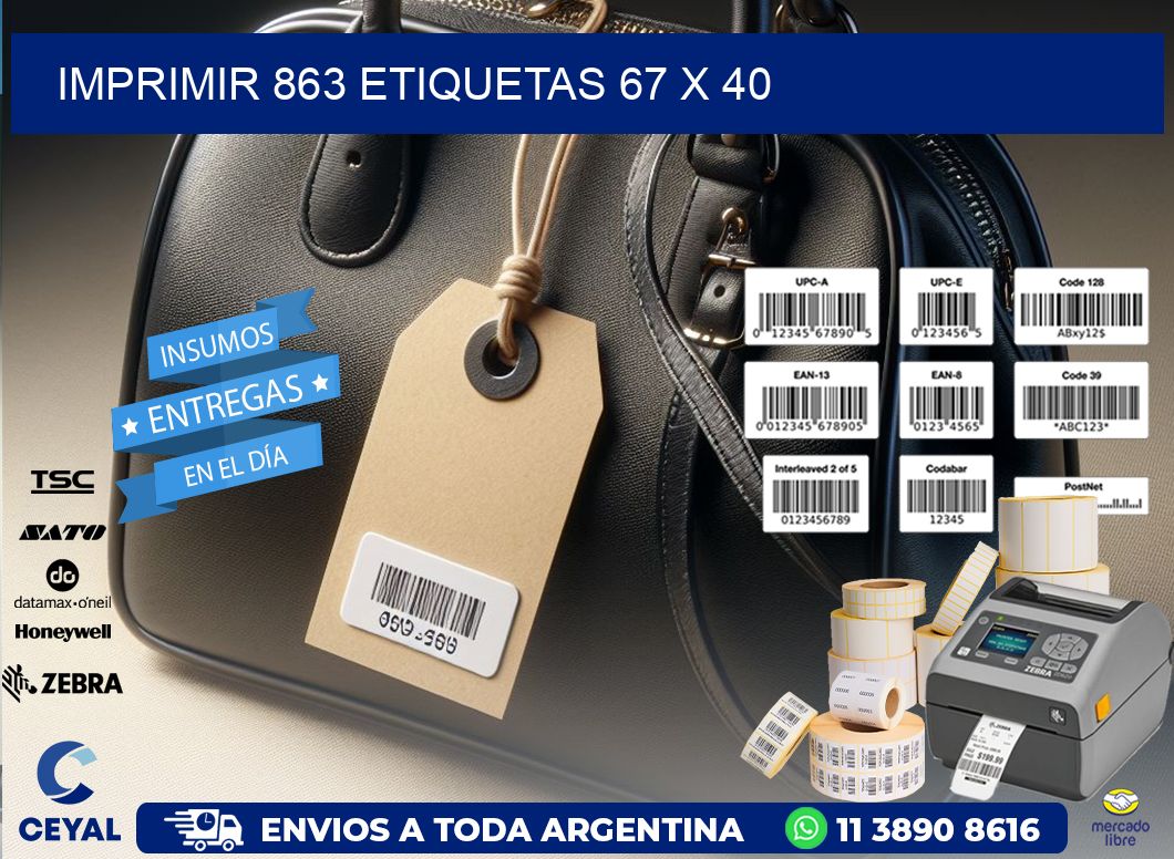 IMPRIMIR 863 ETIQUETAS 67 x 40