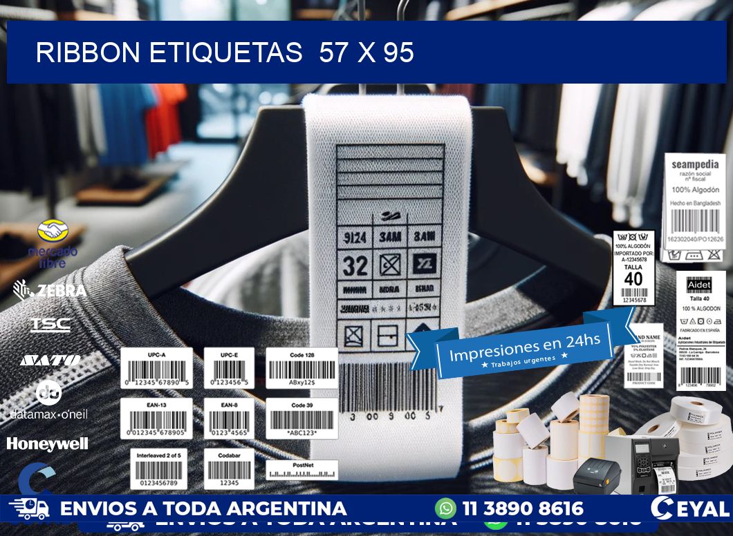 RIBBON ETIQUETAS  57 x 95