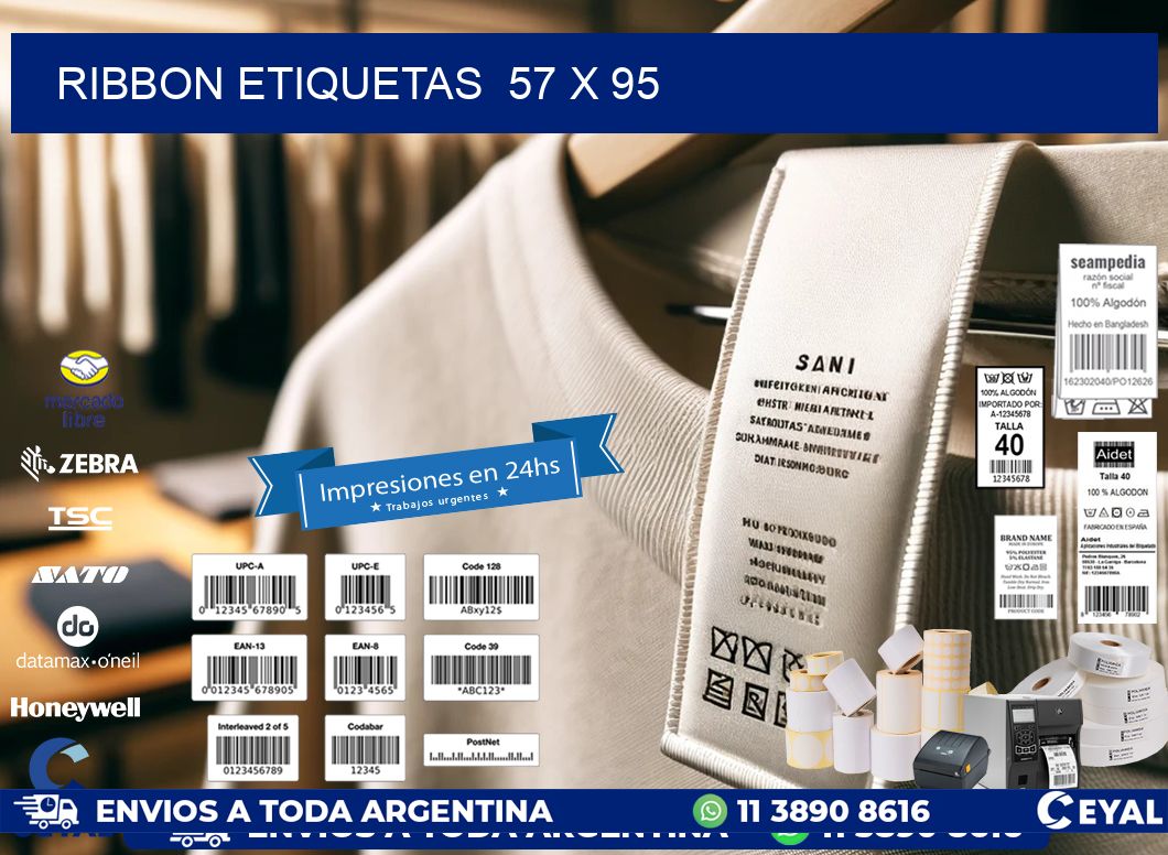 RIBBON ETIQUETAS  57 x 95