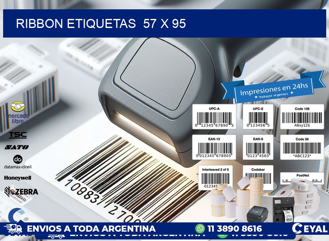 RIBBON ETIQUETAS  57 x 95