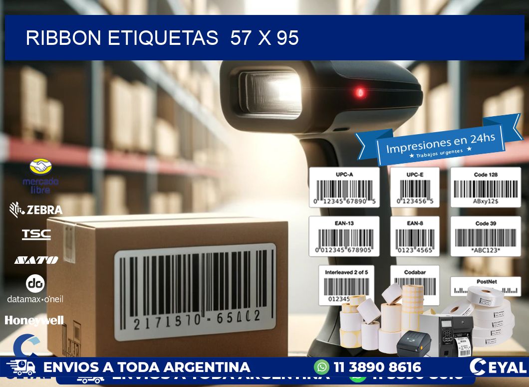 RIBBON ETIQUETAS  57 x 95