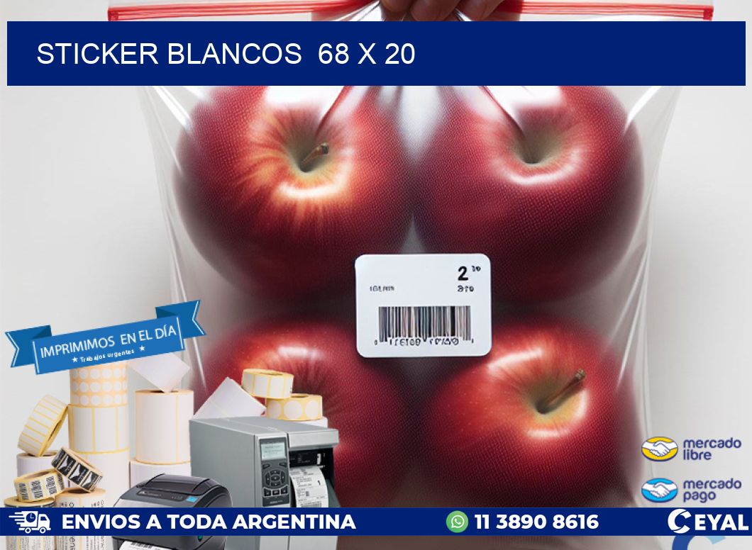 STICKER BLANCOS  68 x 20