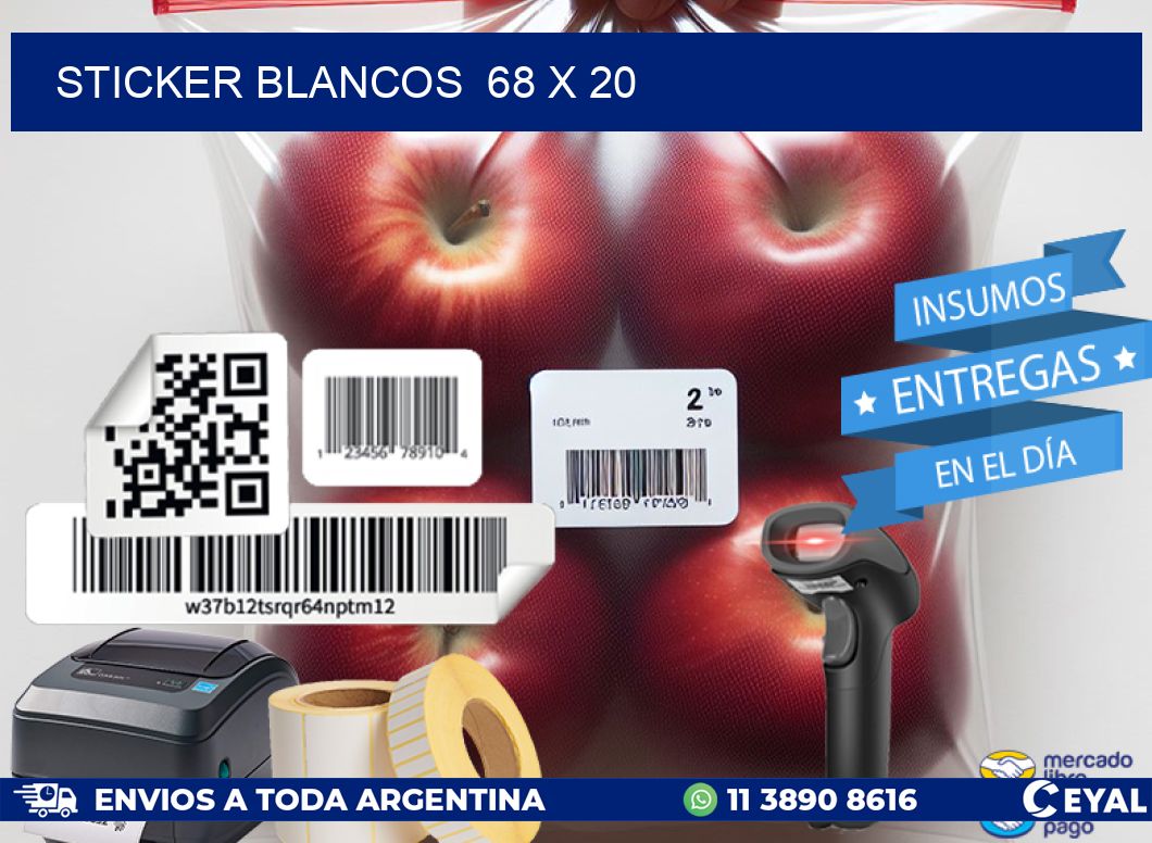 STICKER BLANCOS  68 x 20
