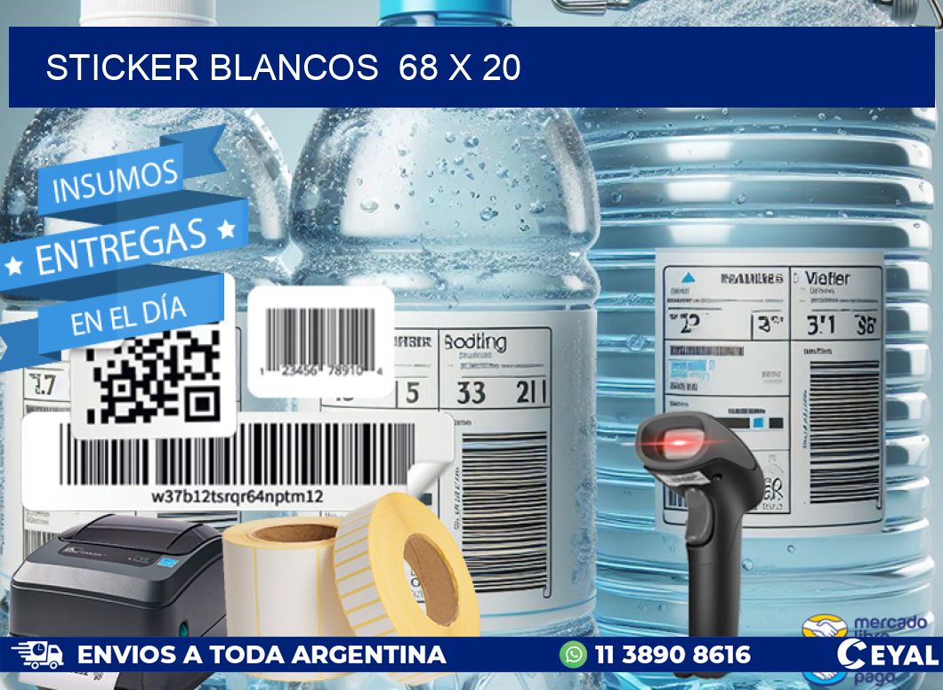 STICKER BLANCOS  68 x 20