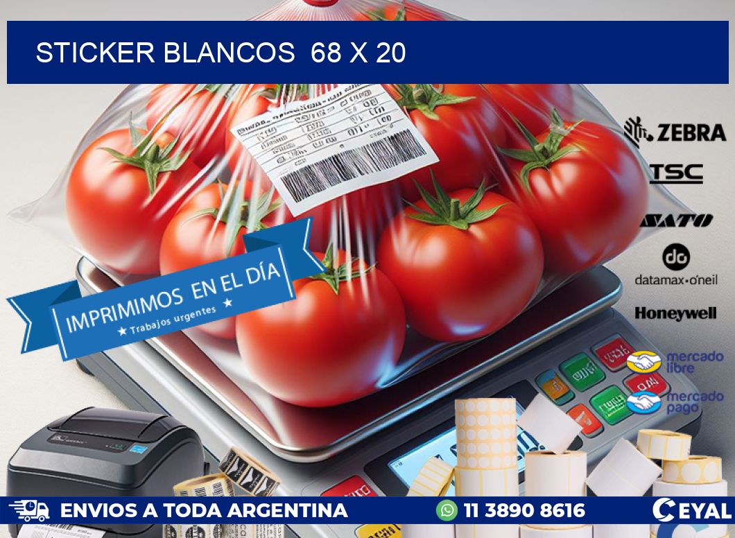 STICKER BLANCOS  68 x 20