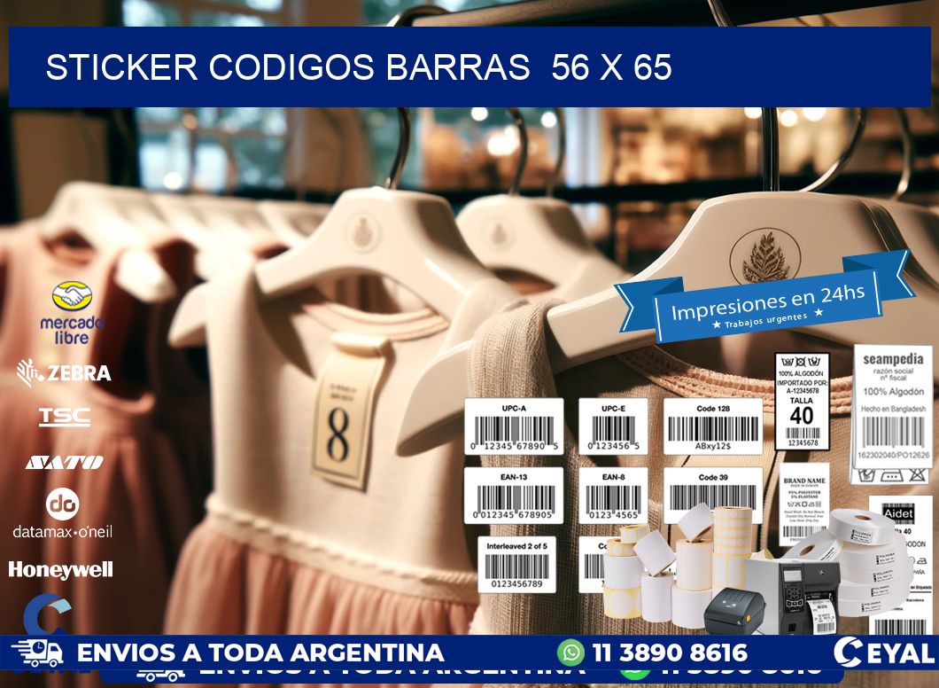 STICKER CODIGOS BARRAS  56 x 65