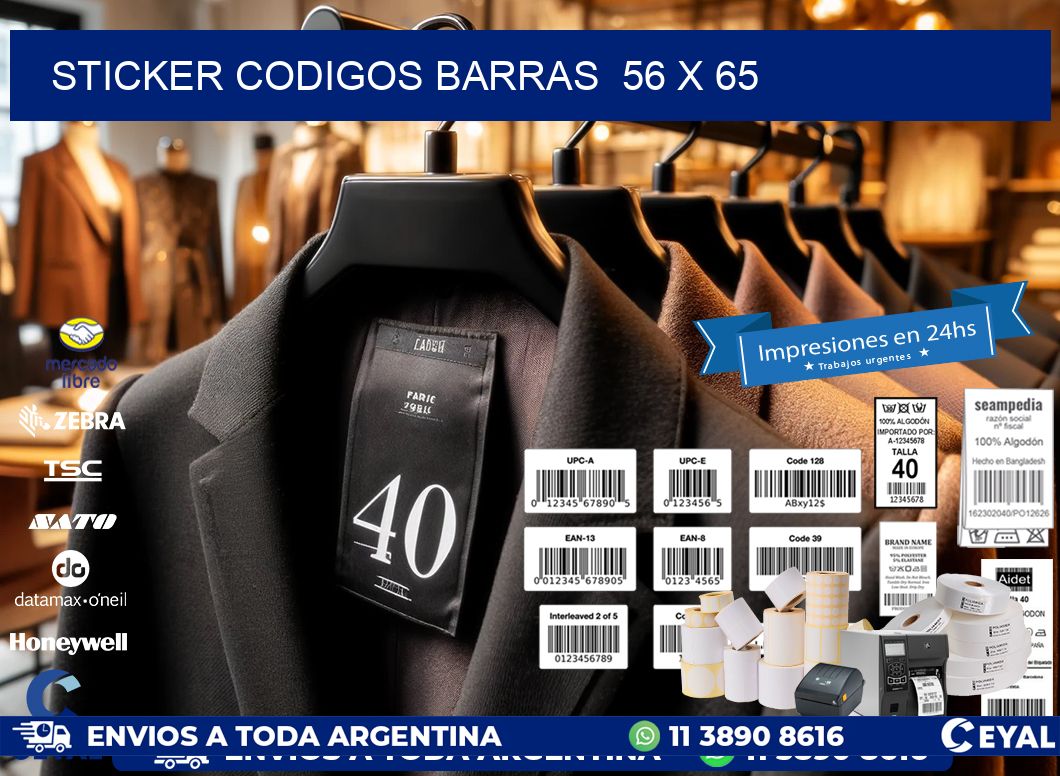 STICKER CODIGOS BARRAS  56 x 65