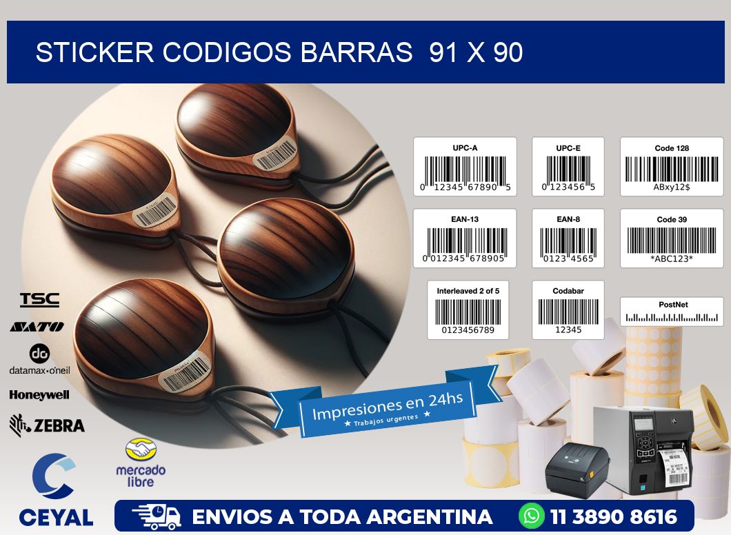 STICKER CODIGOS BARRAS  91 x 90