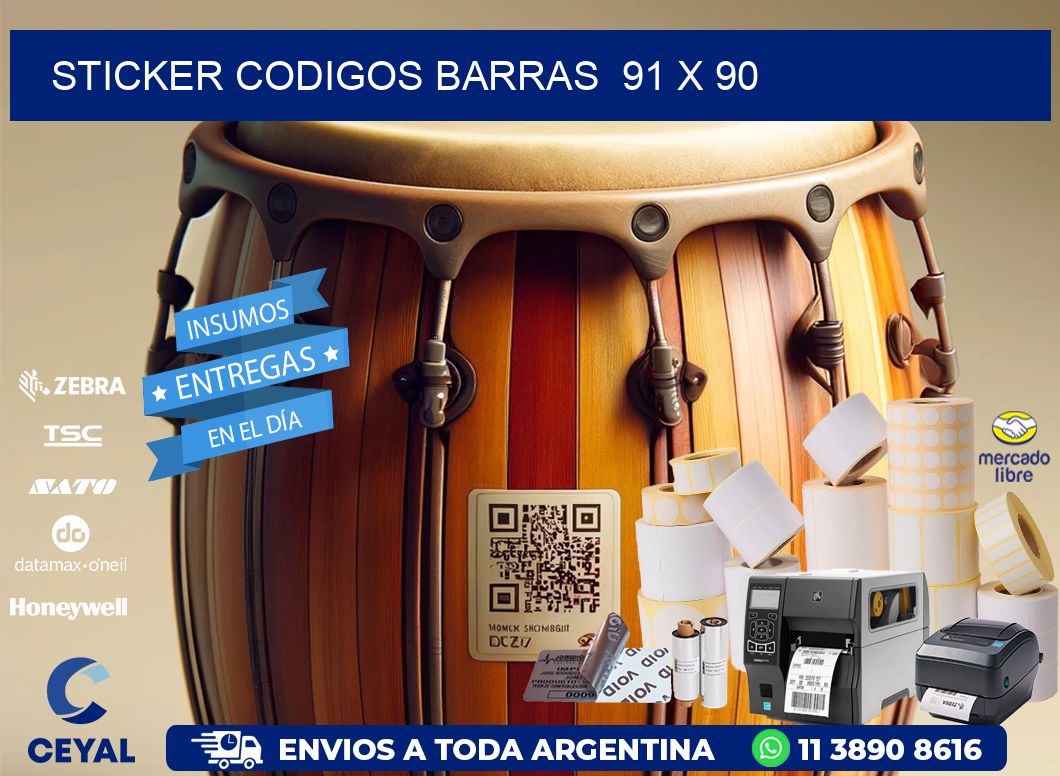 STICKER CODIGOS BARRAS  91 x 90