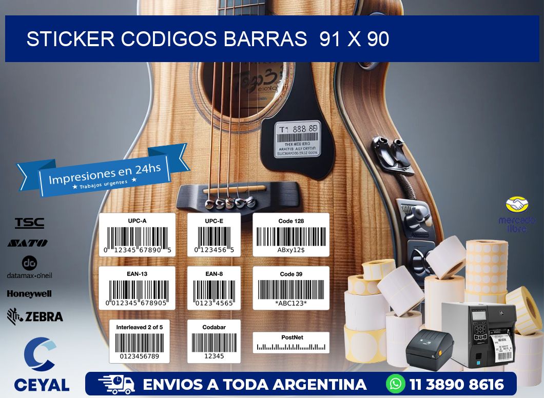 STICKER CODIGOS BARRAS  91 x 90