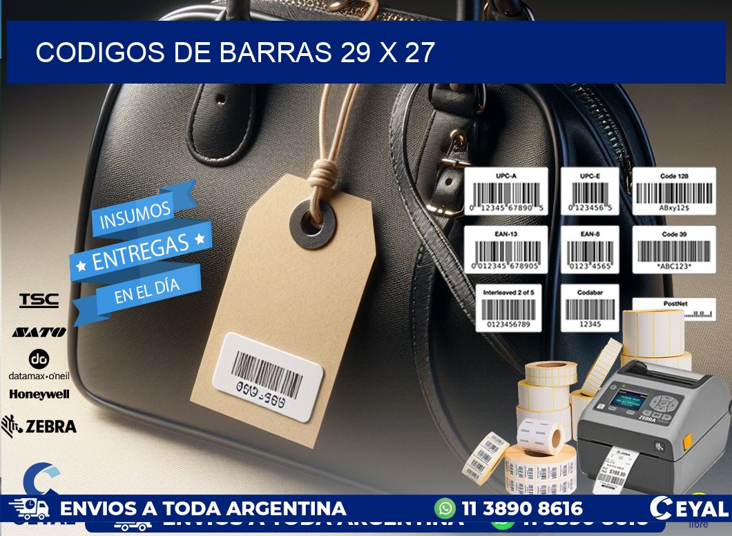 codigos de barras 29 x 27