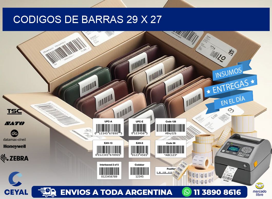 codigos de barras 29 x 27