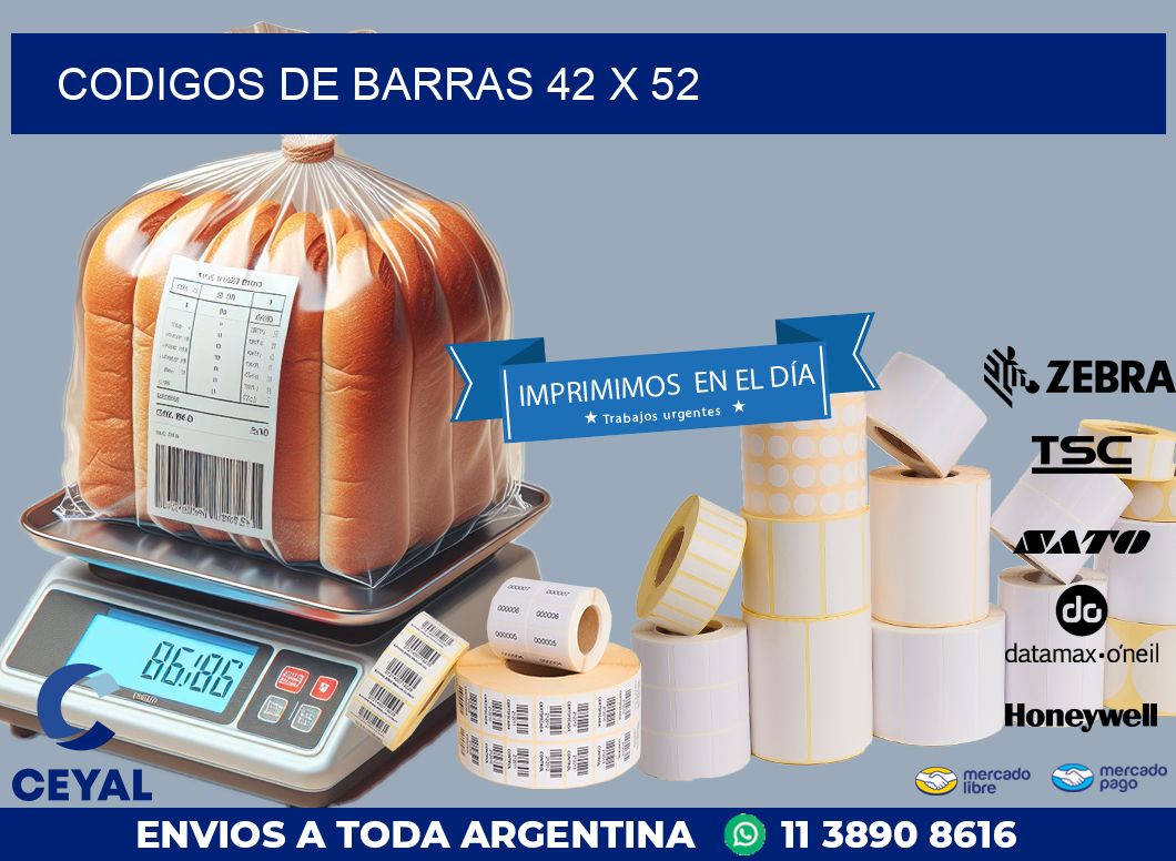 codigos de barras 42 x 52