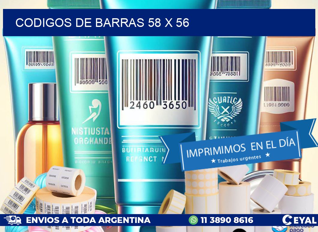codigos de barras 58 x 56