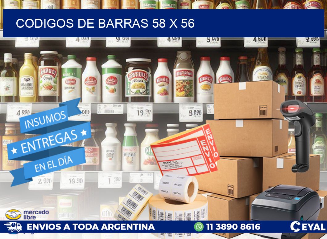 codigos de barras 58 x 56