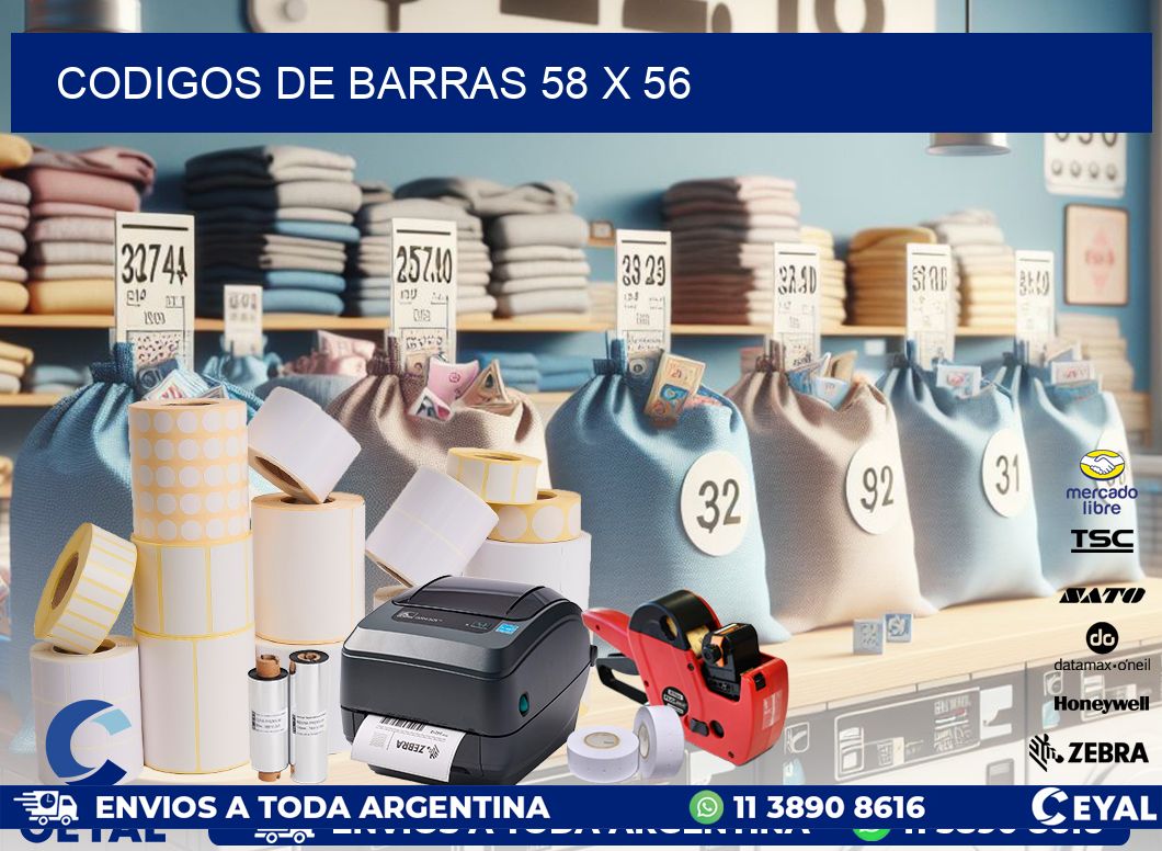 codigos de barras 58 x 56