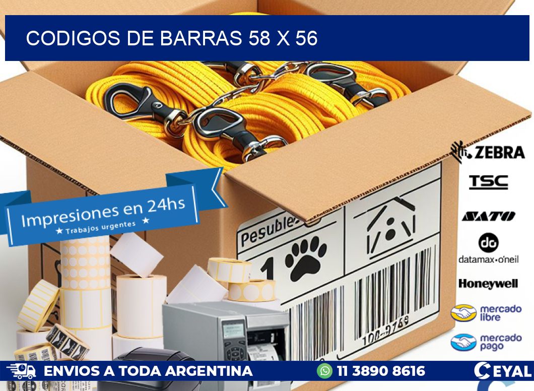 codigos de barras 58 x 56