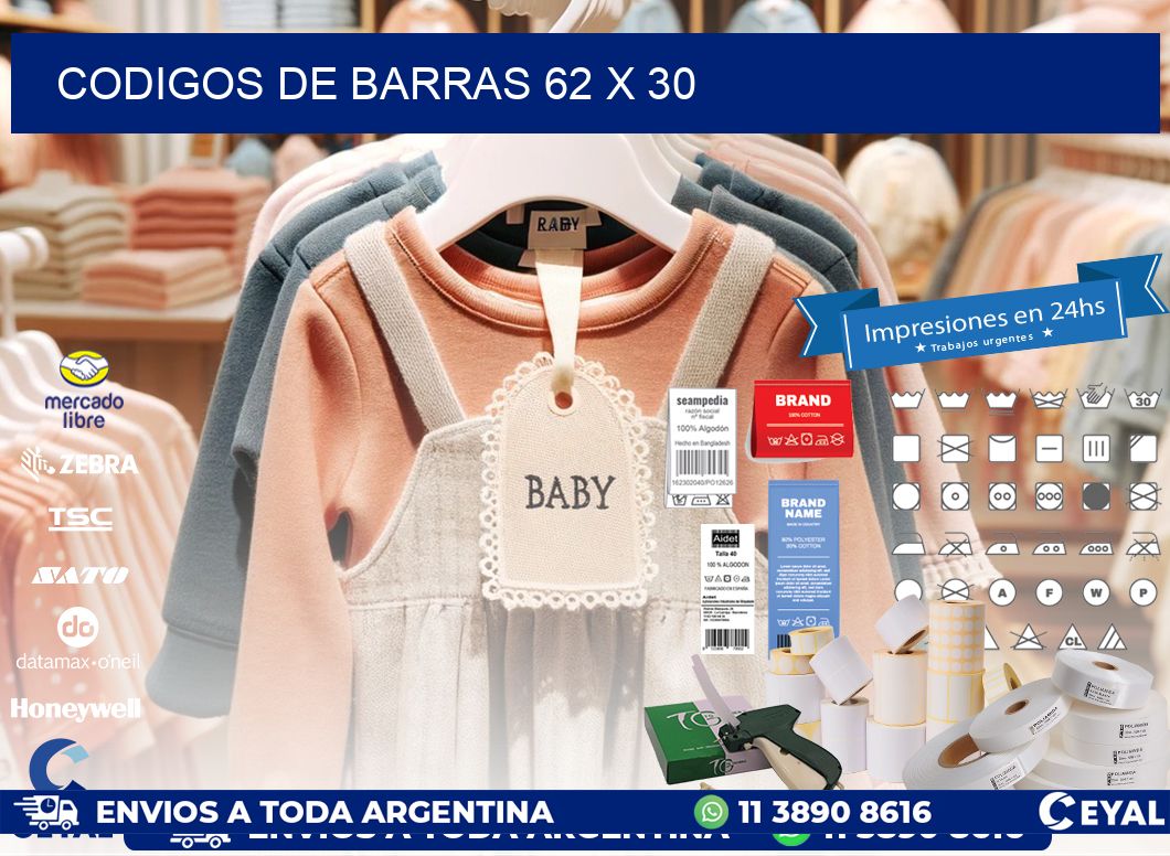 codigos de barras 62 x 30