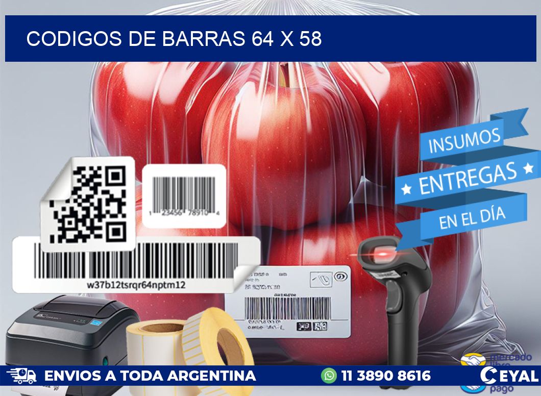 codigos de barras 64 x 58