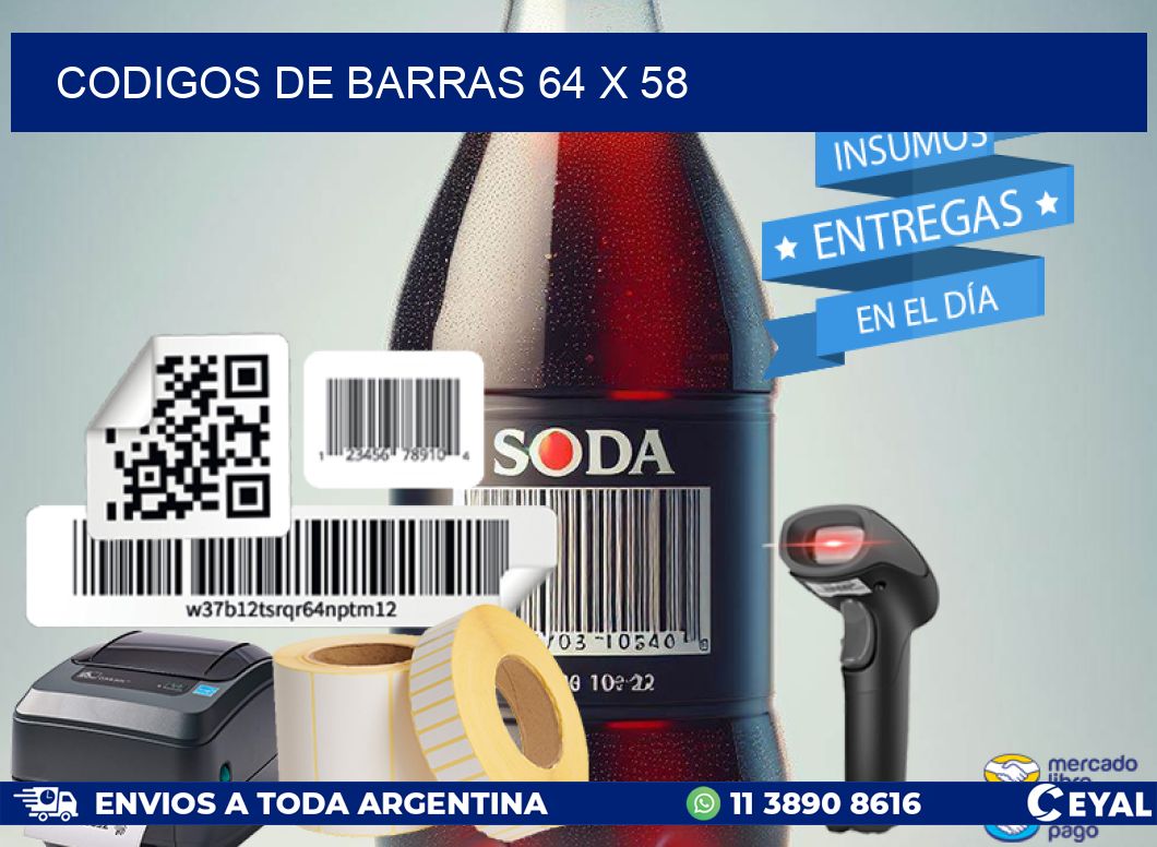 codigos de barras 64 x 58