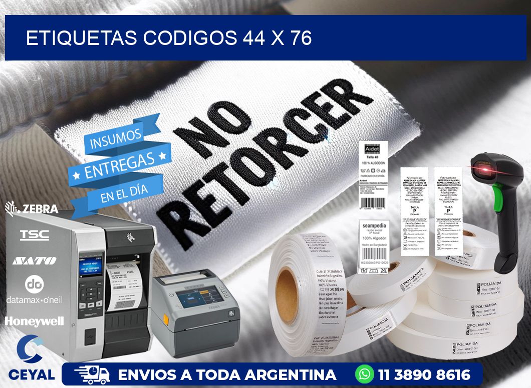 etiquetas codigos 44 x 76