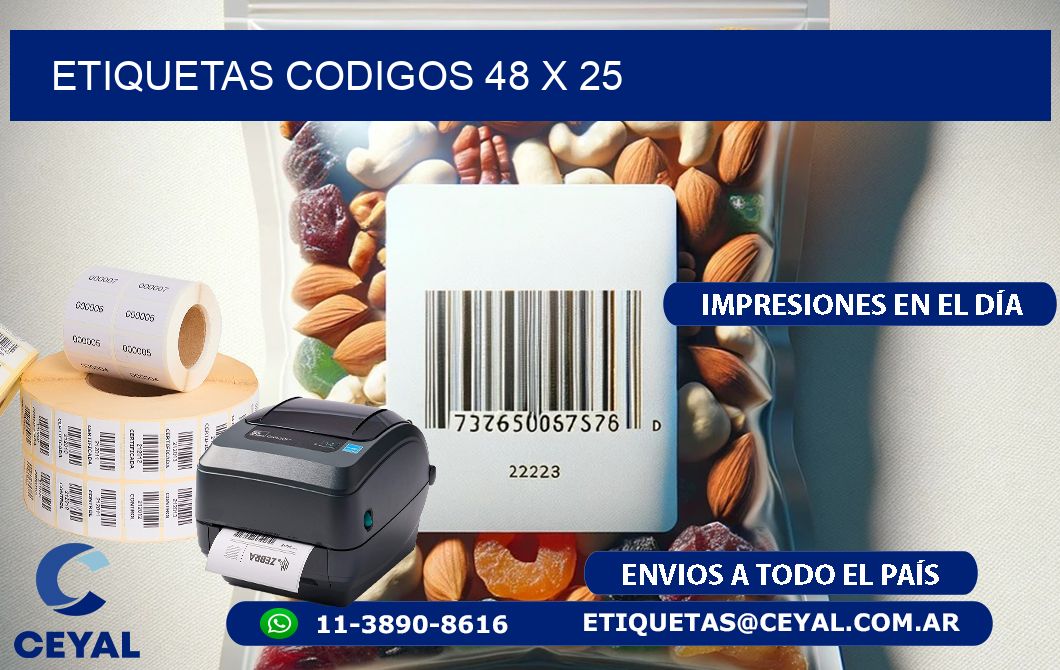 etiquetas codigos 48 x 25