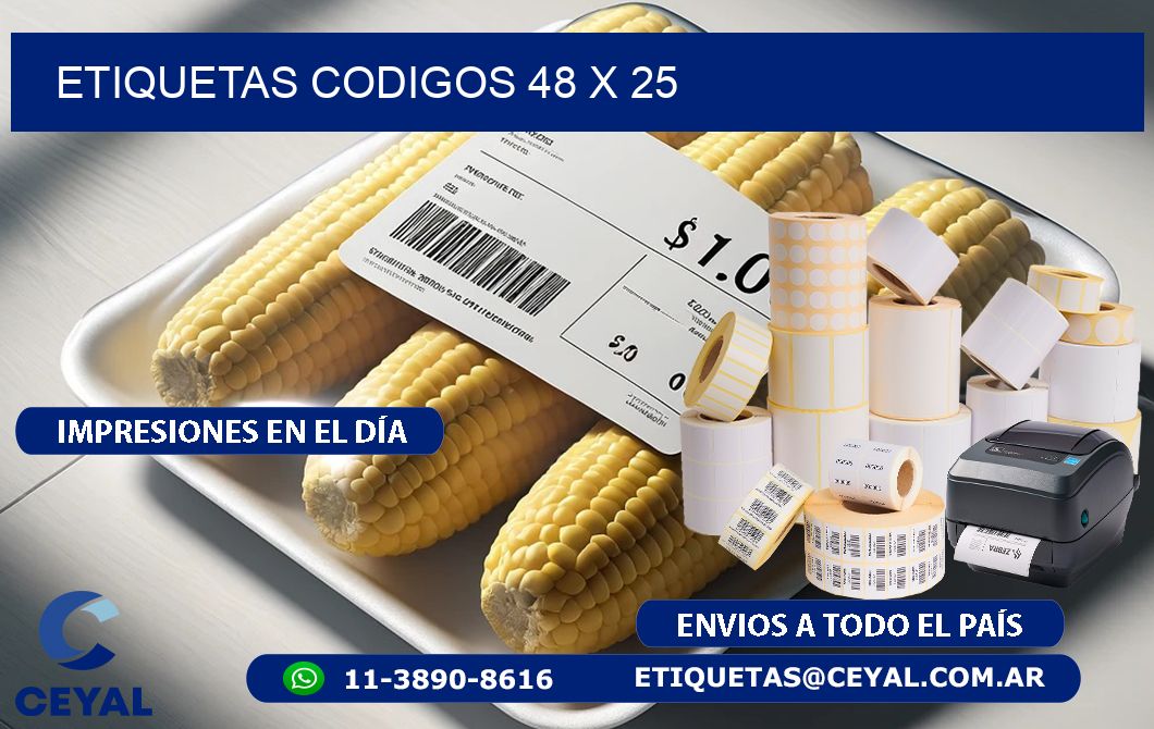 etiquetas codigos 48 x 25