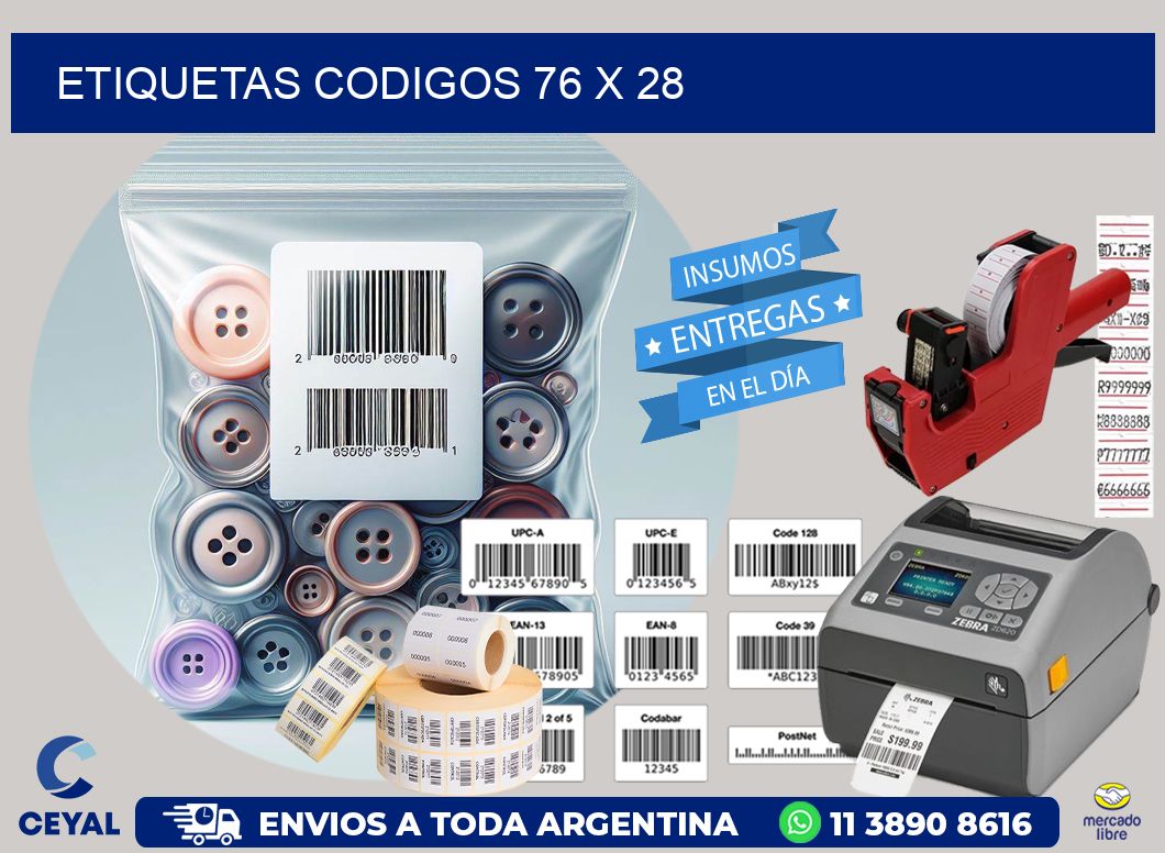 etiquetas codigos 76 x 28