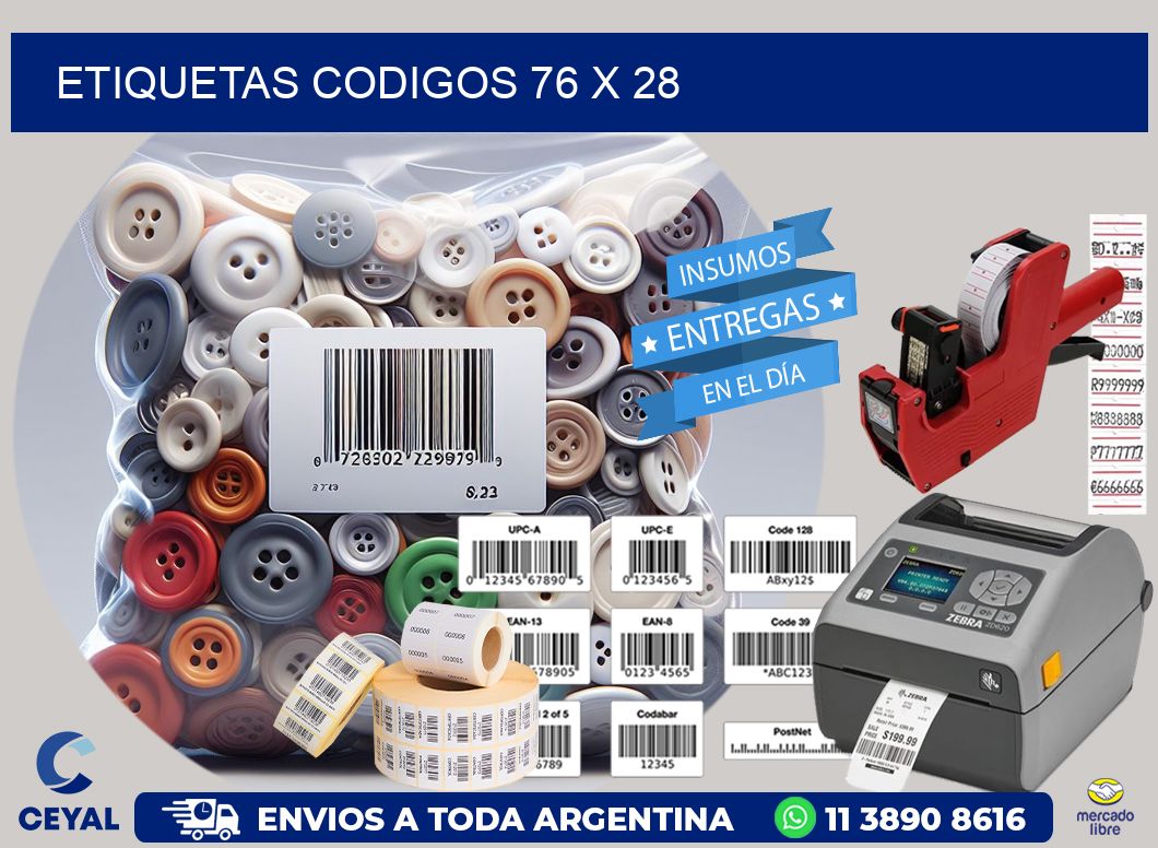 etiquetas codigos 76 x 28
