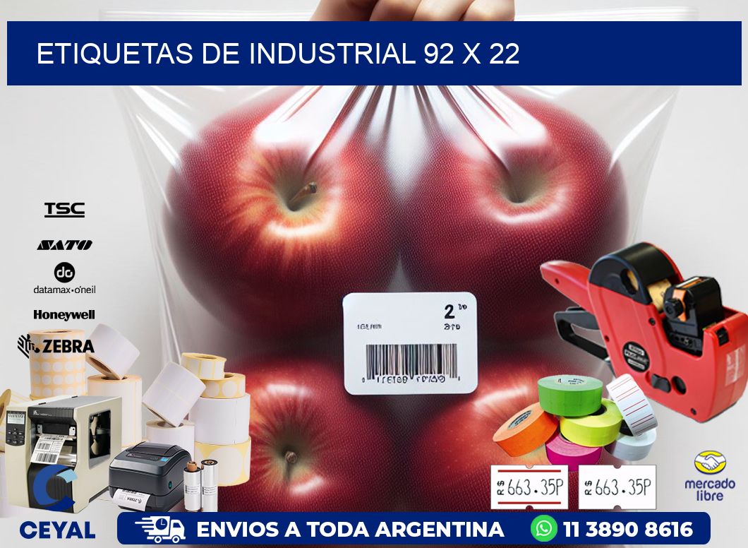 etiquetas de industrial 92 x 22