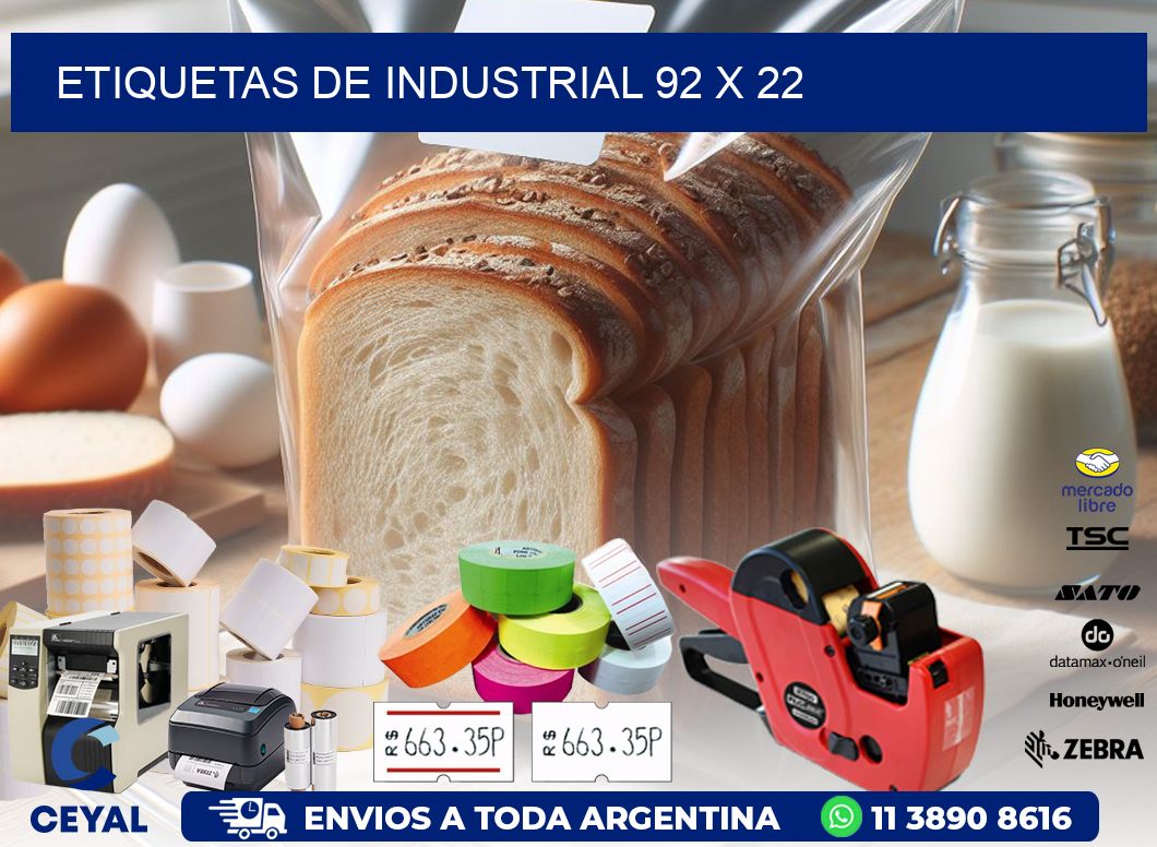 etiquetas de industrial 92 x 22