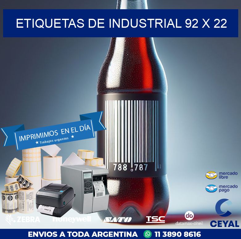 etiquetas de industrial 92 x 22