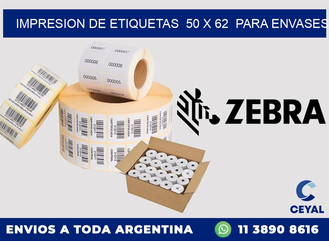 impresion de etiquetas  50 x 62  para envases