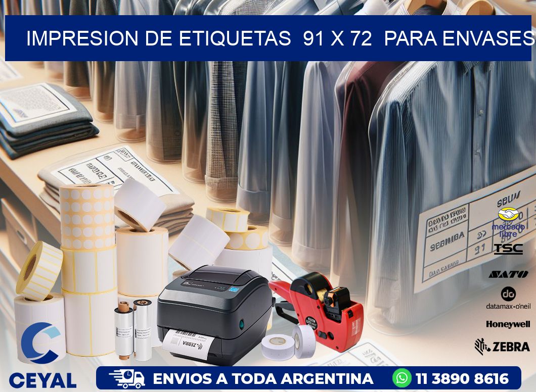 impresion de etiquetas  91 x 72  para envases