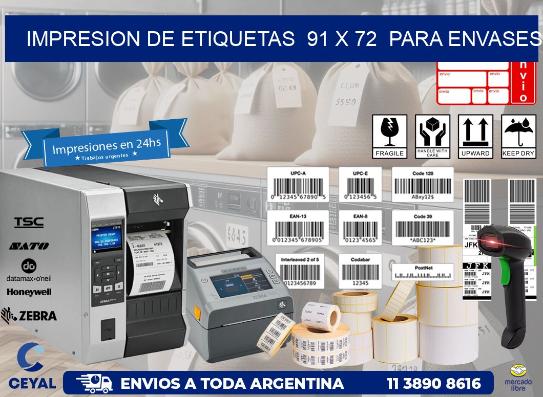 impresion de etiquetas  91 x 72  para envases
