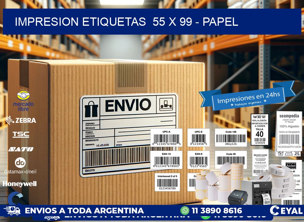 impresion etiquetas  55 x 99 - papel