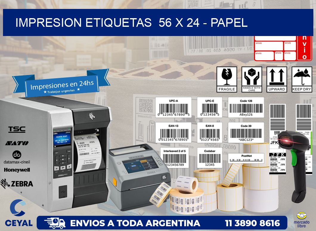 impresion etiquetas  56 x 24 - papel