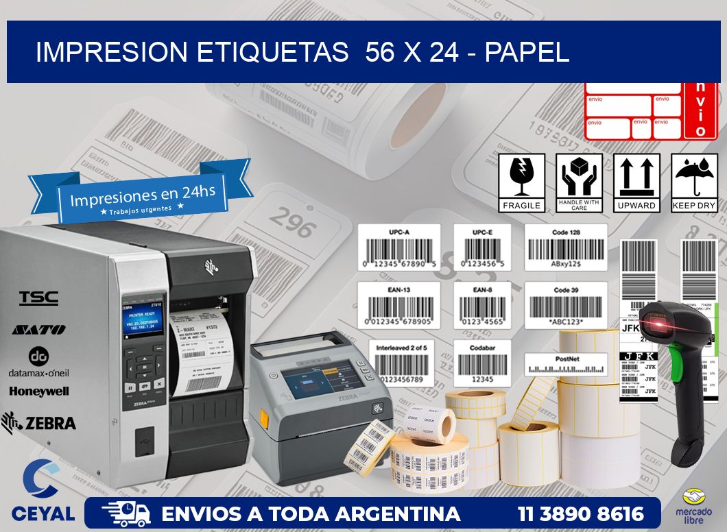 impresion etiquetas  56 x 24 - papel