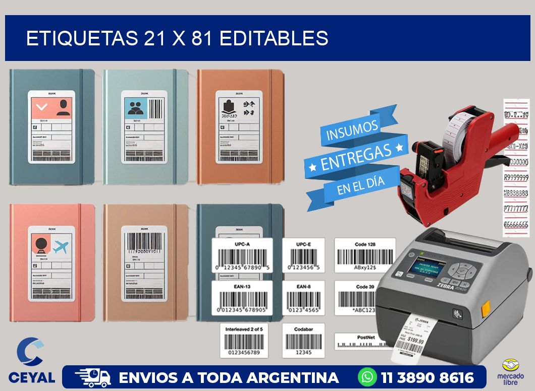 ETIQUETAS 21 x 81 EDITABLES