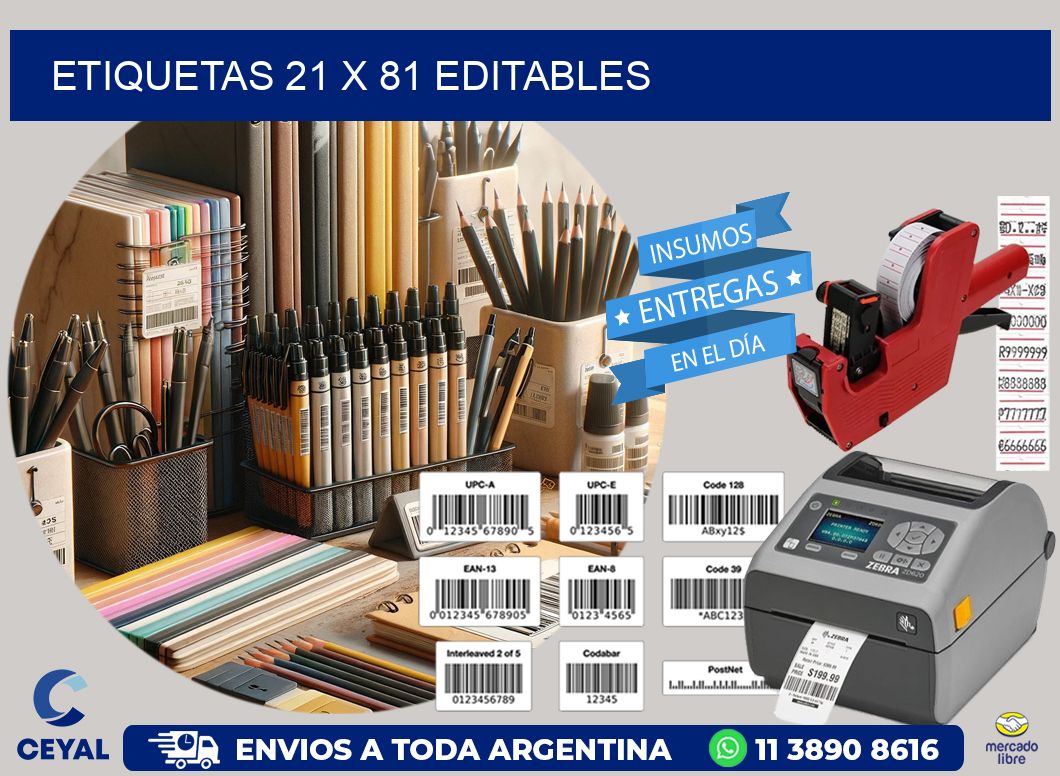 ETIQUETAS 21 x 81 EDITABLES