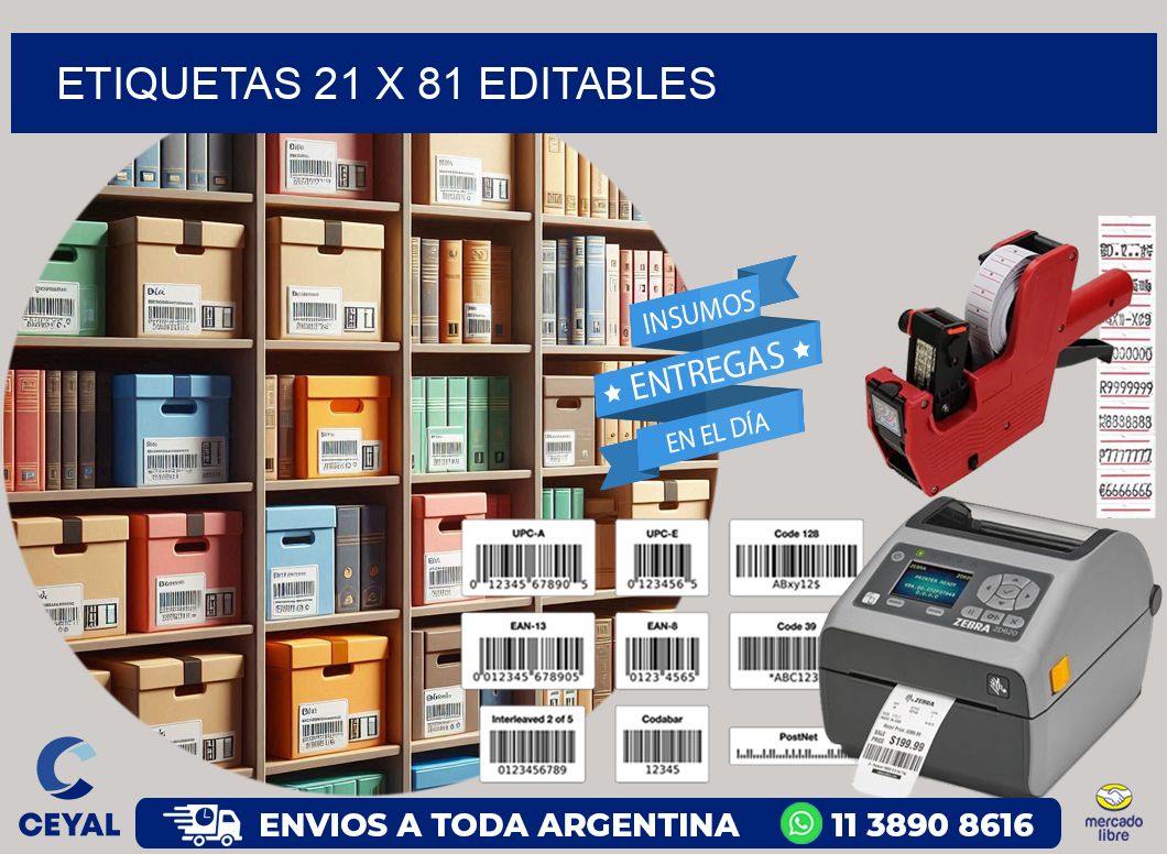 ETIQUETAS 21 x 81 EDITABLES