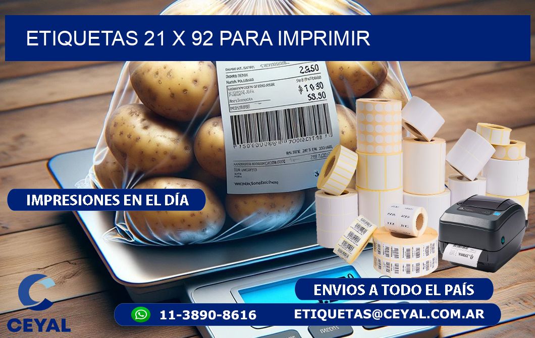 ETIQUETAS 21 x 92 PARA IMPRIMIR