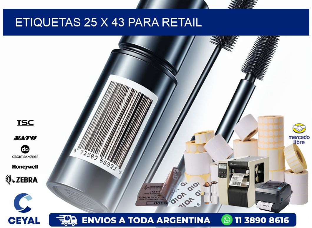 ETIQUETAS 25 x 43 PARA RETAIL