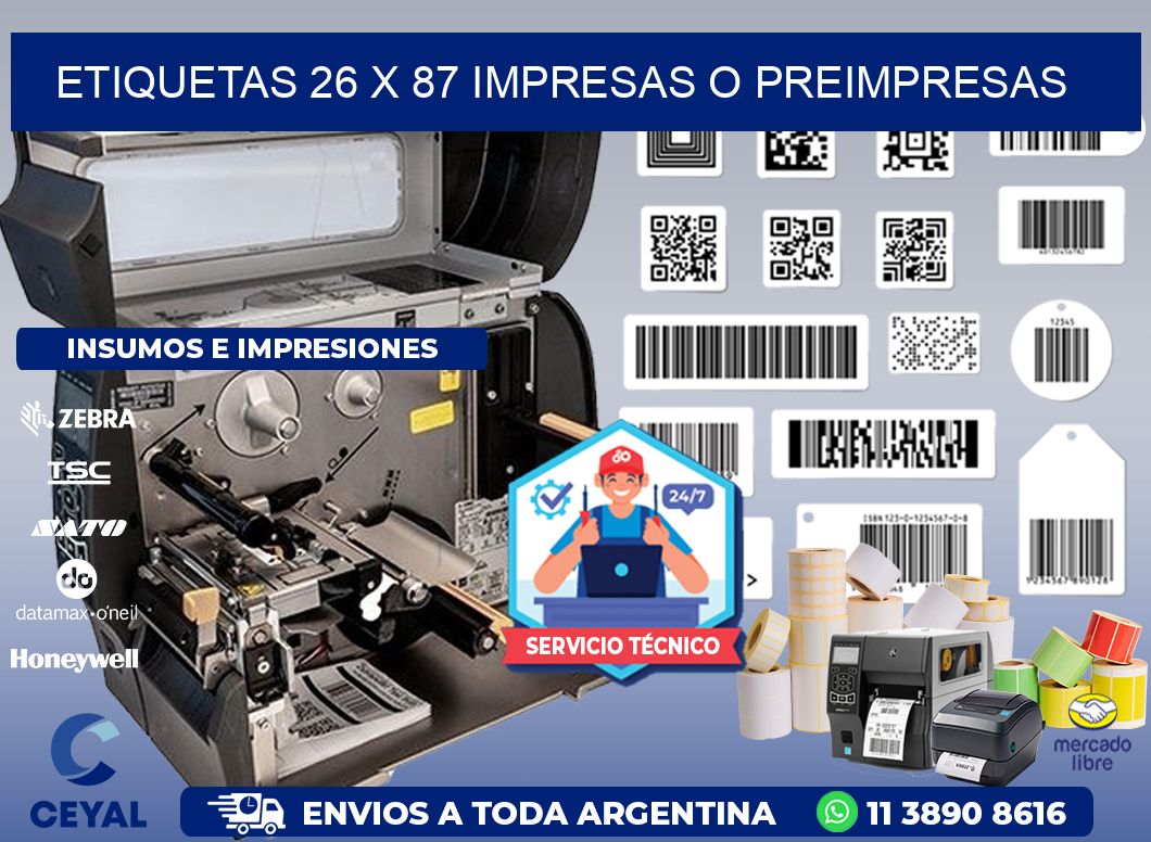 ETIQUETAS 26 x 87 IMPRESAS O PREIMPRESAS