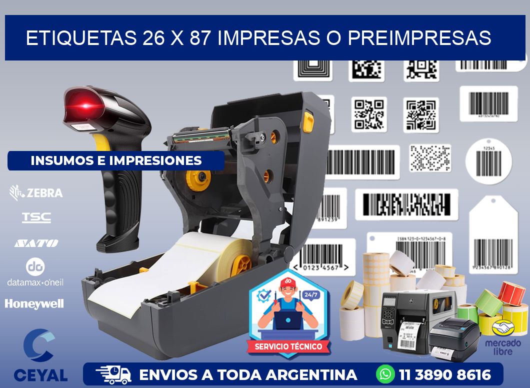 ETIQUETAS 26 x 87 IMPRESAS O PREIMPRESAS