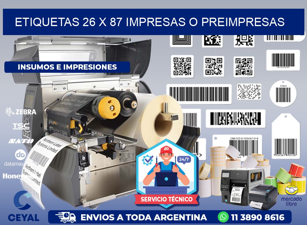ETIQUETAS 26 x 87 IMPRESAS O PREIMPRESAS