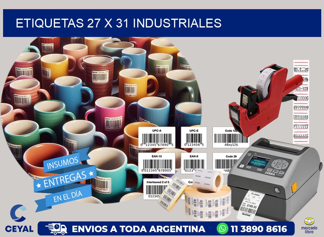 ETIQUETAS 27 x 31 INDUSTRIALES